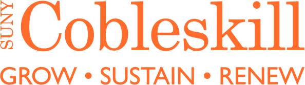 Orange SUNY Cobleskill logo with tagline